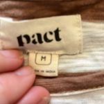 Pact  medium organic cotton shirt. Brown/creme.  Elastic waist and arm cuffs. Photo 1