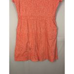 LL Bean Coral White Abstract Print Short Sleeve Knit Dress Women XL REG Orange Photo 2