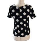 ZARA  Women Size Large Crop Top Fitted Polka Dot Shirt Blouse Black (19-227P) Photo 2