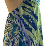 Olivaceous NWOT  Cami Tank Top MEDIUM Abstract Blue Green V-Neck Halter Casual Photo 1