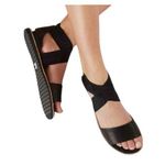 Sorel Black Sporty Ella III Ankle Strap Flat Sandals with Cushioned Footbed Photo 0