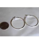 Source Unknown NWOT Ultra Modern Silver Tone 1.5" Latch Back Hoop Statement Y2K Earrings Photo 1