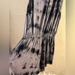 Ginger G Black Gray Tie Dye Sleeveless Short Romper Sz LG elastic waist loose fit summer Photo 7