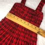 Handmade Real Seashell Fringe Hem Plaid Shirring Dress Red Photo 7