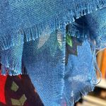 Women's Italian Scarf Kaleidoscope Floral Large Blue Red Green Fringe 52 X 54 Photo 4