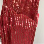 B. Smart Red Gold Sequin Strapless Jumpsuit Photo 5
