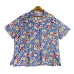 Bobbie Brooks Blouse Short Sleeve Womens 22W /24W Floral Vintage Shirt Blue Photo 0