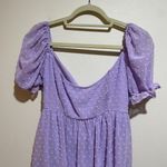 Lucy in the Sky L Gloria Fit & Flare Swiss Dot Short Sleeve Tiered Dress Purple Photo 3