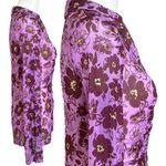 Free People  Lucky Shirtee Floral Shirt Lavender Sheer Mesh Retro Y2K 70s Large Photo 2