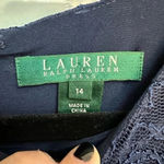 Ralph Lauren Lauren  | Navy Lace Long Sleeve Dress Size 14 Large X-Large Photo 4