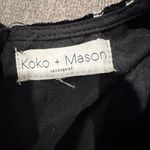 Elegant Black and White Polka Dot Long Sleeve Dress Size M Photo 8