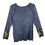 Hailey & Co. Antiqued Black Floral Long Sleeve Cotton Modal Pullover Top Size XS Photo 4