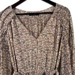 O.P.T Tuckernuck Floral Boho Ruffle Long Sleeve Mini Dress Tie Waist Medium Boho Yellow Photo 1