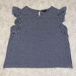 Hannah Boutique Gingham Print Ruffle Short Sleeve Blouse Size Small Photo 1