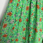 Banjanan Iris Floral Maxi Ruffle Tier Sleeveless Sheath Cotton Green Dress XS Photo 6