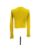 Intermix  Cashmere Sweater Cropped Raw Hem Neon Yellow Size XS Photo 7