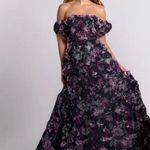 Jovani  40331 | Off the Shoulder Floral Navy Gown | Ruffles | Women’s 6 Photo 0