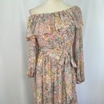 Revolve ASTR the Label Kaylani Dress In Pink Multi Floral Off Shoulder Ruffle XS Photo 6