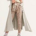 Free People Neutral Striped Caraway Light at Sunrise Cotton Crop Pants Sz 8 Photo 1