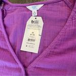 Time and Tru 100% Cotton Purple Long Sleeve Faux Wrap Dress Women’s Size Medium Photo 7