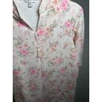 Miss Elaine Medium House Coat Robe Floral Womens Quilted Zip Pink White Womens Photo 13