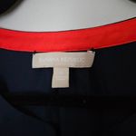 Banana Republic Blouse Short Sleeve Navy Blue Silver Clips Business Casual Light Photo 5