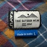 KAVU  plaid pullover with pockets (!) size large Photo 1