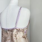American Vintage Vintage Y2K Jones New York Beige Leopard Floral Satin Slip Dress Lilac Trim L Photo 6