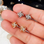 Boutique Women's 14k‎ Gold Plated S925 Knot Simulated Diamond Stud Earrings Photo 5