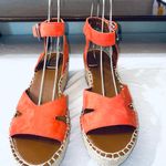Franco Sarto  Red and Orange, coral summer Sandals with Espadrille Sole size 8 Photo 3