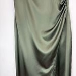 ZARA NWT Green Satin Effect Midi Wrap Dress Sz Large Beaded Straps Photo 8