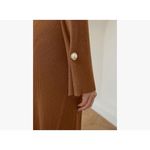 NEW Bell Long Sleeve Sweater Bodycon Ribbed Knit Pullover Midi Dress S NO BELT Black Photo 4