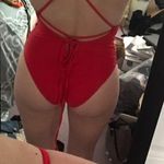 Peachy Swimwear Red Cheeky One Piece Bathing Suit Photo 0