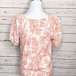 Michael Kors Beach Casual Coral Reef Off Shoulder Top Small White & Red Photo 6