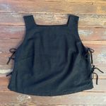 Abercrombie & Fitch NWT Linen Blend Apron Tie Side Cropped Black Tank - XS ππ Photo 7