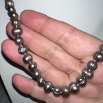 Vintage Genuine Continuous Strand 60” Fresh Water Cultured Pearls Natural Shape Silver Photo 1