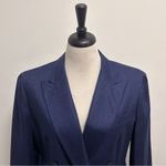 Ralph Lauren Lauren True Navy Blue Linen Double Breasted Provence Blazer 10 NWT Photo 1