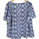 Skies Are Blue Navy Lavender Sweetheart Neckline Blouse size 2X Short Sleeve NWT Photo 8