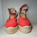 Castaner  Red Canvas Espadrille Wedge Heels Ankle Strap Women's 9.5 Made in Spain Photo 3