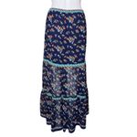 Sophie Max  Skirt Womens Medium Skirt Blue Pink‎ Floral Tiered Peasant Skirt Boho Photo 3