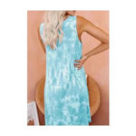 🆕Light Blue Tie Dye Trendy Knit Tank Dress S🆕 White Photo 1