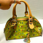 Vintage Y2K  Mini Handbag – Green Logo Print with XOXO Charms Photo 0