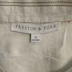 Preston & York  Cream with Tan Stitching Linen Blend Lined Short Sleeve Dress Photo 4