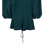 Slate + Willow Balloon Sleeve Wrap Top in Hunter Green True Wrap 3/4 Sleeves XS Photo 7