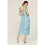 SABINA MUSAYEV Light Blue Metallic Corseted Back Keyhole Cutout Amandea Dress M Size M Photo 1