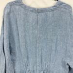 Madewell NEW Splitneck Mini Dress in 100% Linen Sunfaded Blue Pockets US 14 Photo 15