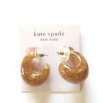 Kate Spade New!  Gold Glitter Huggie Hoop Earrings Photo 2