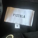 Pistola Black Waxed Denim Jumper Dress Sleeveless Button-Down Size Small Women's Photo 10