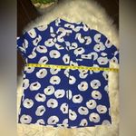 Olivia Palermo Chelsea silk Blue Floral button down blouse sz small Photo 8