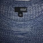 a.n.a .  L Blue White Cotton String Knit Pullover Top Photo 2